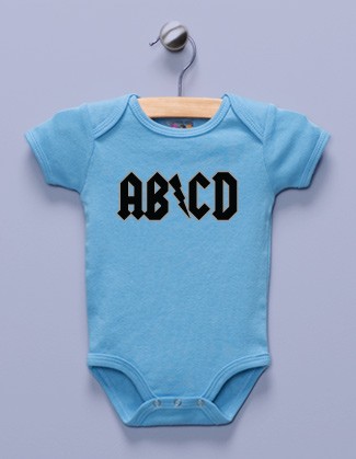 "AB/CD" Blue Infant Bodysuit