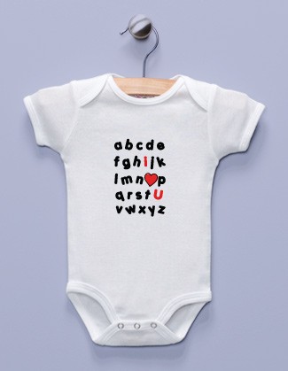 "I Love U" White Infant Bodysuit