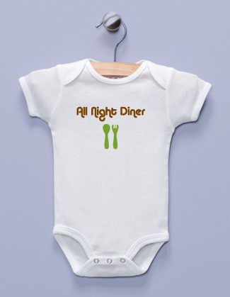 "All Night Diner" White Infant Bodysuit