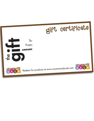 Gift Certificate from Uncommonly Cute