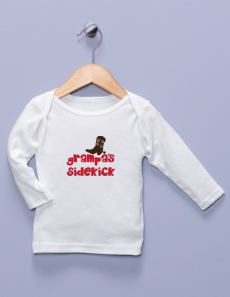 "Grampa's Sidekick" White Long Sleeve Shirt