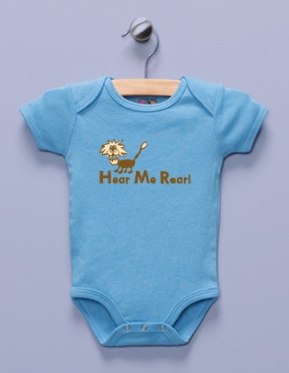 "Hear Me Roar" Blue Infant Bodysuit