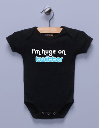 "I'm Huge on Twitter" Black Infant Bodysuit