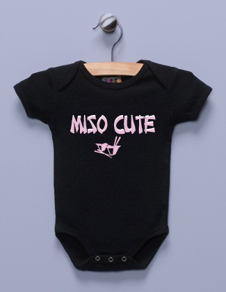 "Miso Cute" Black Infant Bodysuit