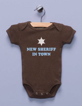 "New Sheriff in Town" Brown Infant Bodysuit