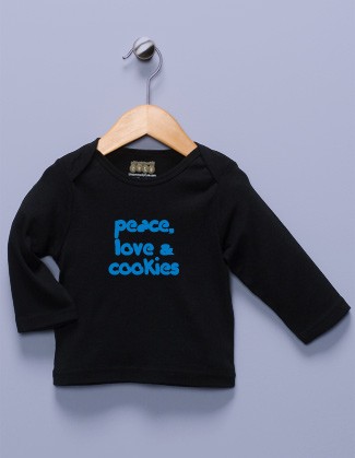 "Peace, Love & Cookies" Black Long Sleeve Shirt