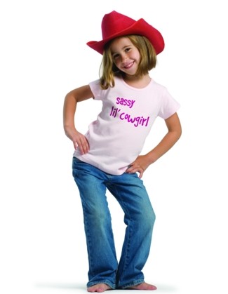 Sassy lil' Cowgirl - Short Sleeve Pink Shirt