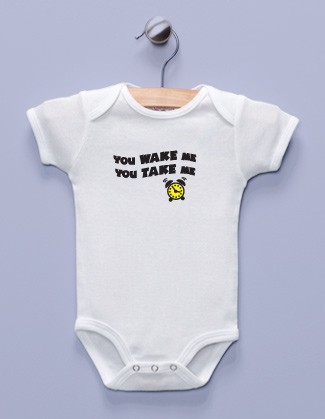 "You Wake Me/You Take Me" White Infant Bodysuit