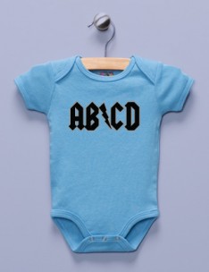 "AB/CD" Blue Infant Bodysuit