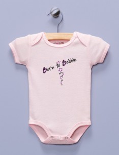 "Born to Babble" Pink Infant Bodysuit