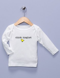 "Chick Magnet" White Long Sleeve Shirt