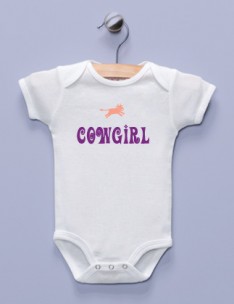 "Cowgirl" White Infant Bodysuit
