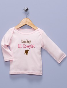 "Daddy's lil' Cowgirl" Pink Long Sleeve Shirt
