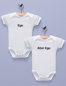 "Ego" and "Alter Ego" Twins Infant Bodysuits