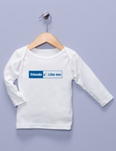 "Friends Like Me" White Long Sleeve Shirt