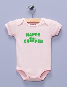 "Happy Camper" Pink Infant Bodysuit