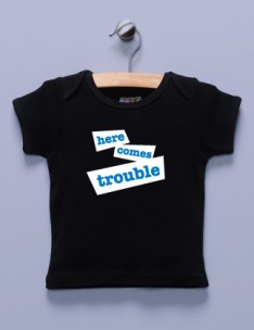 "Here Comes Trouble" Black Shirt