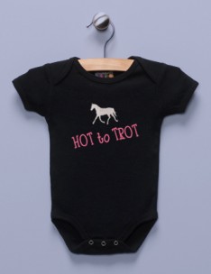 "Hot to Trot" Black Infant Bodysuit