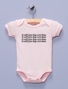 "I Will Give Hugs and Kisses" Pink Infant Bodysuit