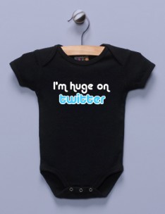 "I'm Huge on Twitter" Black Infant Bodysuit