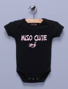 "Miso Cute" Black Infant Bodysuit