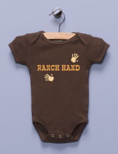 "Ranch Hand" Brown Infant Bodysuit