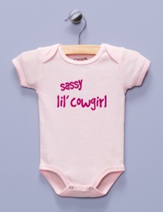 "Sassy lil' Cowgirl" Pink Infant Bodysuit