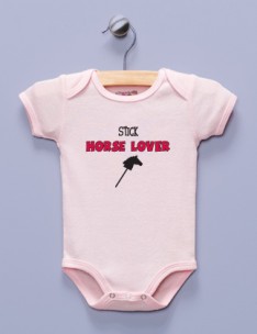 "Stick Horse Lover" Pink Infant Bodysuit