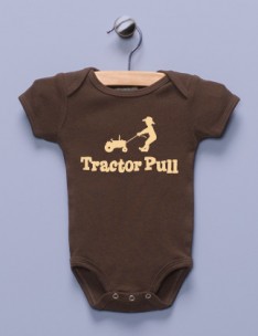 "Tractor Pull" Brown Infant Bodysuit