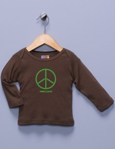 "World Peas" Brown Long Sleeve Shirt