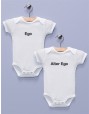 "Ego / Alter Ego" White Twins Infant Bodysuits (set of 2)