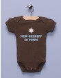 "New Sheriff in Town" Brown Infant Bodysuit / One-piece