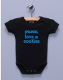 "Peace, Love & Cookies" Black Infant Bodysuit / One-piece