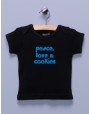 "Peace, Love & Cookies" Black Shirt / T-Shirt